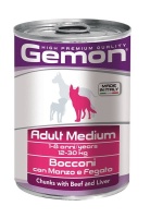 Gemon влажный корм для собак средних пород с говядиной и печенью 415гр арт.8785