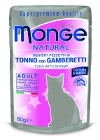 Monge Cat Natural Tuna Shrimp Для кошек Тунец Креветки 80гр  арт.6903