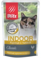 BLITZ Indoor д/кошек Курица с Тывой в соусе 85гр арт.681808