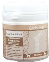 GlobalVet Глюкозамин Хондроитин Пищевая добавка для собак и кошек 30кап  арт.058767