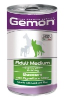 Gemon влажный корм для взрослых собак средних пород с ягненком и рисом 1250гр арт.8791