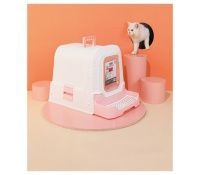 Туалет для кошек Suez Rattan 69х42х41см белый/розовый арт.20116399