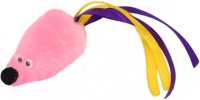 Игрушка Мышь с мятой розовый мех с хвостом из лент GoSi 6х4,1х4,1см арт.sh-07149