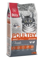 BLITZ Adult Cats Poultry сухой корм д/взрослых кошек Курица и Индейка 2кг арт.681105