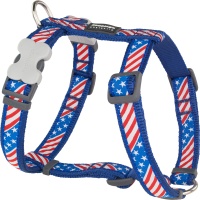 Red Dingo Шлея для собак US Flag 12мм шея 25-39см грудь 30-44см синий арт.DH-US-DB-12