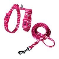 DOCO LOCO Шлейка + поводок для кошек с Принтом Neck1x19-27cm Chest1x28.5-46cm Q4  арт.DCAT202-2072-Q4