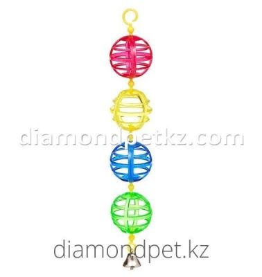 Игрушка Шарики с колокольчиком для маленьких и средних попугаев JW арт.31036