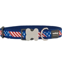 Red Dingo Ошейник для собак US Flag 20мм х 31-47см синий арт.DC-US-DB-20