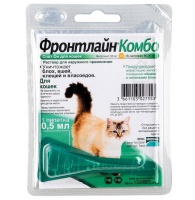 Капли Фронтлайн Комбо от блох и клещей для кошек и хорьков 0.5мл арт.FR06