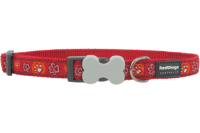 Red Dingo Ошейник для собак Paw Impressions 12mm x 20-32cm красный арт.DC-PI-RE-12