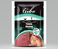 Gibo Паучи для кошек Желе Тунец Креветки 80гр GPG006  арт 262669