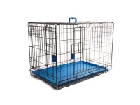 Клетка Voyager для собак двухдверная S 61х46х48см синий поддон M-Pets арт.10450517