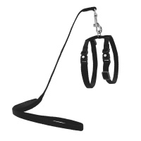 DOCO Signature Шлейка + поводок для кошек нейлон Neck1x19-27cm Chest1x28.5-46cm черный  арт.DCAT201-1072-01
