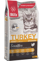 BLITZ ADULT CATS TURKEY сухой корм для взрослых кошек Индейка 0,4кг