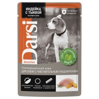 DARSI  пауч д/собак с чувст пищевар Индейка с тыквой кусочки в соусе 85гр арт 053803