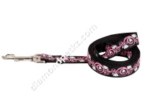 Поводок для собак Posh Pink светоотражающий нейлон 25мм х 183см Petmate арт.10469