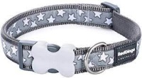 Red Dingo Ошейник для собак 12mm x 20-32cm Stars White on Cool Grey (DC-ST-GY-12)