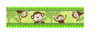 Red Dingo Ошейник для кошек 12mm x 20-32cm Monkey Lime Green арт.CC-MK-LG-12