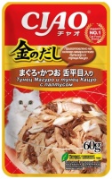 INABA Киннодаси, Паучи д/кошек, микс тунцов+палтус, 60гр   арт RU204