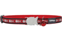 Red Dingo Ошейник для кошек Fish Bone 12мм х 20-32см красный арт. CC-SK-RE-12