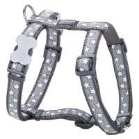 Red Dingo Шлея для собак 20mm Stars White on Cool Grey арт.DH-ST-GY-20