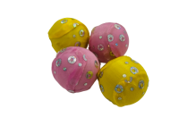 Мячик ткань с блестками розовый, желтый арт.G020