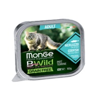 BWILD Cat Adult goldfish/vegetables Низкозерновой паштет д/взрослых кошек треска/овощи 100гр арт.2867