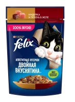 Felix Двойная вкуснятина Индейка и печень в желе 75гр арт.149206