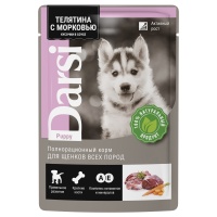 DARSI  пауч д/щенков всех пород Телятина с морковью кусочки в соусе 85гр арт 053780