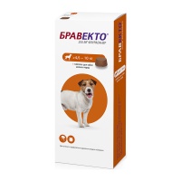 Bravecto жевательная таблетка от блох и клещей для собак 4.5-10кг арт.39283