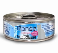 Monge Cat Delicate кусочки курицы с кальмарами для кошек 80гр арт.7290