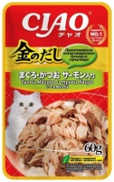INABA Киннодаси, Паучи д/кошек, микс тунцов+семга, 60гр  арт RU205