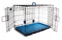 Клетка Voyager для собак двухдверная M 76х48х53см синий поддон M-Pets арт.10450617