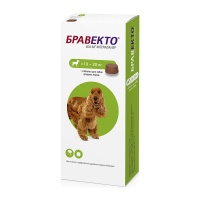Bravecto жевательная таблетка от блох и клещей для собак 10-20кг арт.39290