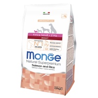 MONGE DOG EXTRA Small Adult Sal&Rice/сухой корм для собак экстра мелких пород с лососем и рис 2,5кг