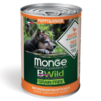 Monge Bwild Dog Grain Free Pappy&Junior Беззерновые кусочки Утка/тыква/цукини банка 400гр арт.2607