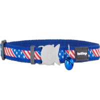 Red Dingo Ошейник для кошек US Flag 12мм х 20-32см синий арт.CC-US-DB-12