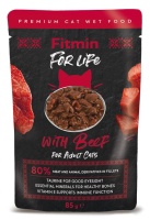 Fitmin For Life Beef Пауч д/взрослых кошек, говядина, 85гр