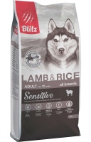 BLITZ ADULT Lamb&Rice полнорационный сухой корм для взрослых собак 15кг