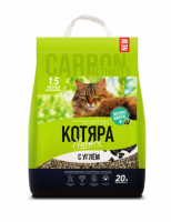 Котяра Наполнитель комкующийся С углем 20л/8.4кг арт.801250