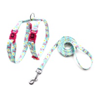 DOCO LOCO Шлейка + поводок для кошек с Принтом Neck1x19-27cm Chest1x28.5-46cm BE  арт.DCAT202-2072-BE