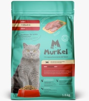 Murkel Сухой корм для кошек, Говядина, 1,5кг арт 598079