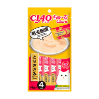 INABA ЧАО ЧУРУ пюре для вывода шерсти из ЖКТ Куриное филе для кошек 14г*4 арт 4RU122