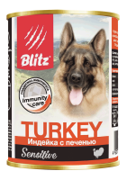 BLITZ Индейка с печенью консерва для собак всех пород и возрастов 400 гр