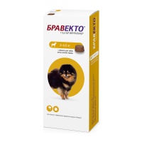 Bravecto жевательная таблетка от блох и клещей для собак 2-4.5кг арт.39276
