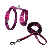 DOCO LOCO Шлейка + поводок для кошек с Принтом Neck1x19-27cm Chest1x28.5-46cm O4  арт.DCAT202-2072-O4