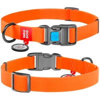 Collar Ошейник для собак водостойкий WAUDOG Waterproof c QRпаспортом 25мм х 35-58см оранжевый арт.27774