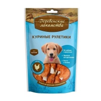 Деревенские лакомства для щенков куриные рулетики арт.711267