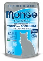 Monge Cat Natural Tuna Anchovies Для кошек Тунец Анчоусы 80гр арт.6880
