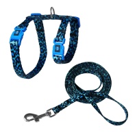 DOCO LOCO Шлейка + поводок для кошек с Принтом Neck1x19-27cm Chest1x28.5-46cm O2  арт.DCAT202-2072-O2